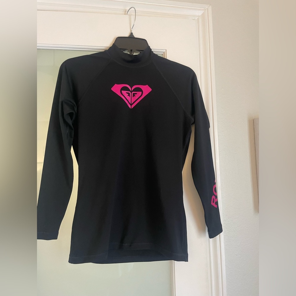 ROXY Girls (10) Black Crew Neck Long Raglan-Sleeve Pullover